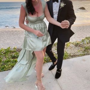 We Wore What high low ruffle corset dress